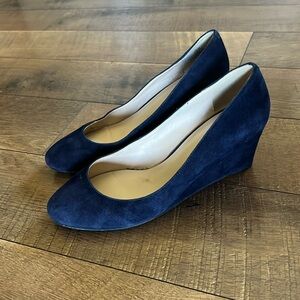 Nine West Suede Navy Wedges